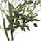 59" Green Plastic Olive Artificial Tree With Black Melamine Pot